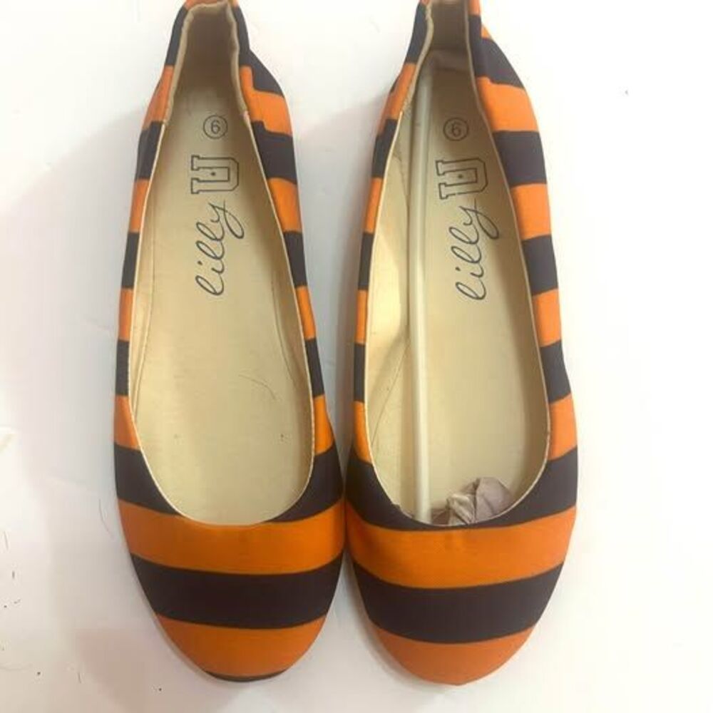 Lilly U Flats size 6 Auburn University orange blue New Gameday